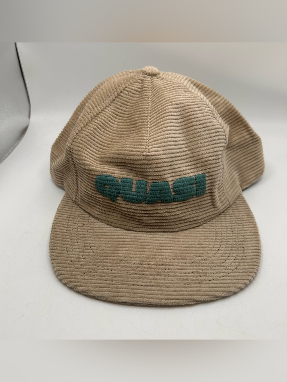 QUASI Cream Corduroy Skateboard Hat Adjustable USA Made Truckers Skate Cap